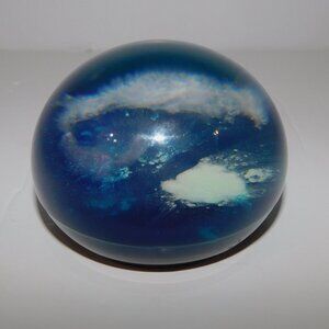 3.25"  Acrylic Paperweight half Orb Sky Blue Space Clouds Wisps Canada